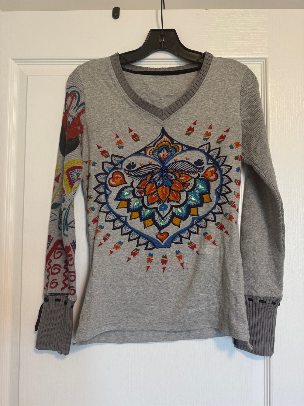 Desigual Gray Sweatshirt with Black Logo